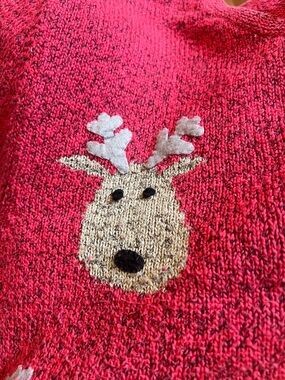 Cozy Red Reindeer Pattern Women’s Sweater